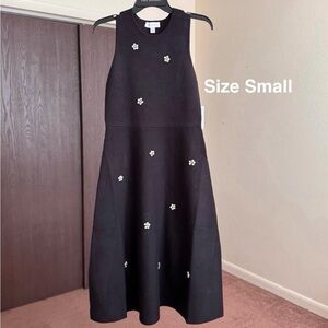 Free Assembly Women's and Women's Plus Beaded Sleeveless Midi Sweater Dress,Smal